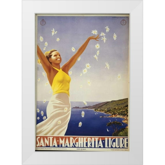 PI Collection 18x24 White Modern Wood Framed Museum Art Print Titled - Santa Margherita