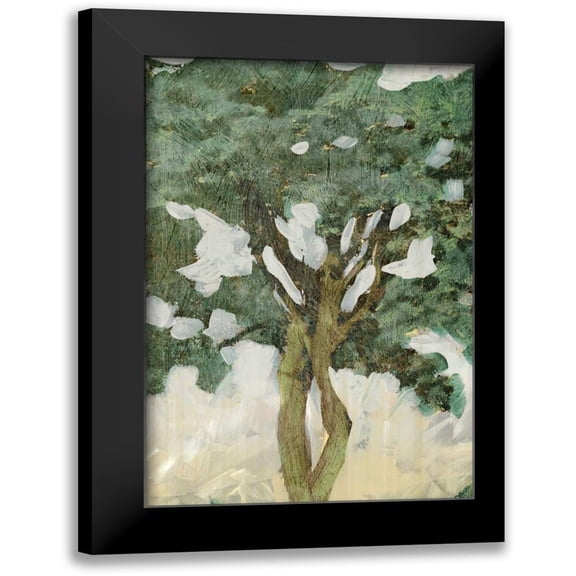 PI Galerie 11x14 Black Modern Framed Museum Art Print Titled - Green Tree Line III
