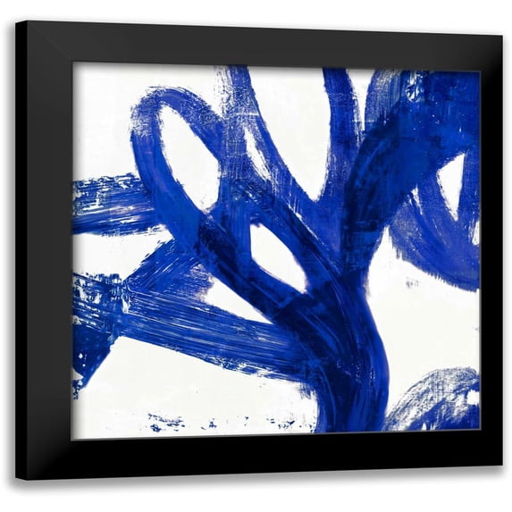 PI Galerie 12x12 Black Modern Framed Museum Art Print Titled - Tenderness Indigo