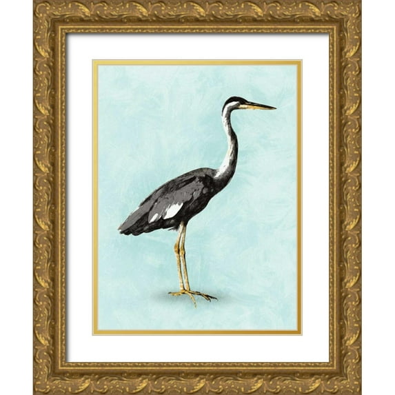 PI Galerie 12x14 Gold Ornate Wood Framed with Double Matting Museum Art Print Titled - Seashore Bird I