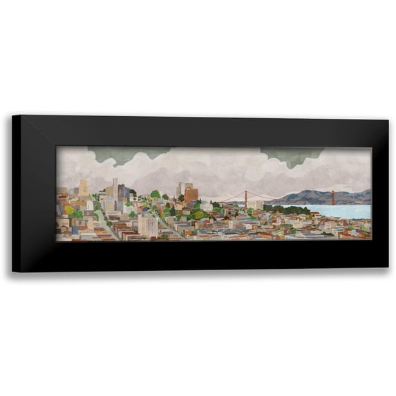 PI Galerie 14x7 Black Modern Framed Museum Art Print Titled - San Francisco