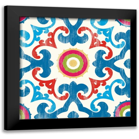PI Galerie 15x15 Black Modern Framed Museum Art Print Titled - Suzani III