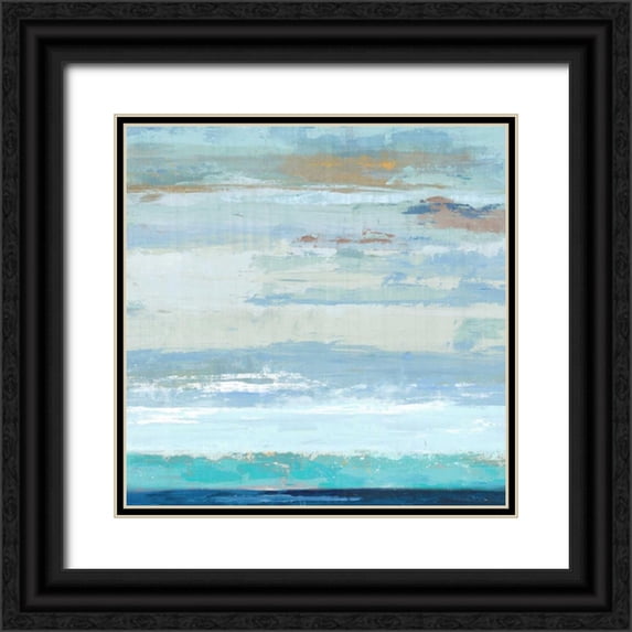 PI Galerie 15x15 Black Ornate Wood Framed with Double Matting Museum Art Print Titled - Sea Shore I