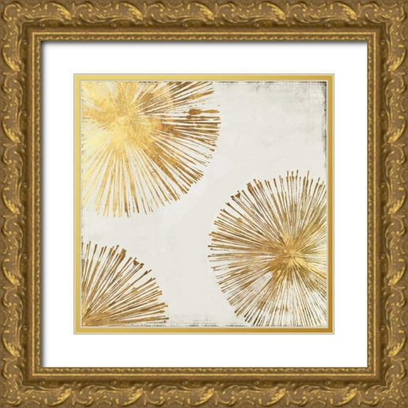 PI Galerie 15x15 Gold Ornate Wood Framed with Double Matting Museum Art Print Titled - Gold Star II