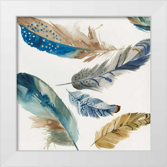 PI Galerie 15x15 White Modern Wood Framed Museum Art Print Titled - Feather Weather I