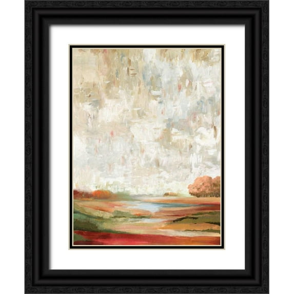 PI Galerie 15x18 Black Ornate Wood Framed with Double Matting Museum Art Print Titled - Wild Fields