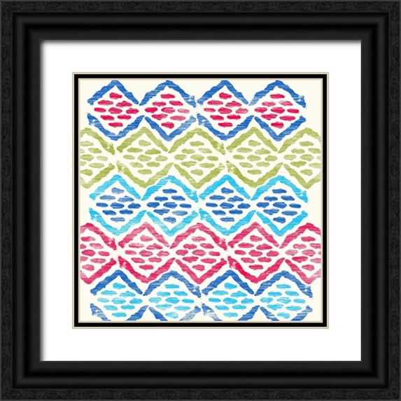 PI Galerie 20x20 Black Ornate Wood Framed with Double Matting Museum Art Print Titled - Suzani II