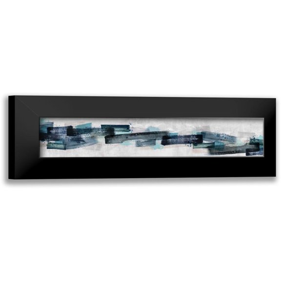 PI Galerie 24x8 Black Modern Framed Museum Art Print Titled - Watercolor Canada Map