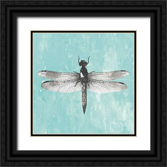 PI Galerie 26x26 Black Ornate Wood Framed with Double Matting Museum Art Print Titled - Dragonfly III
