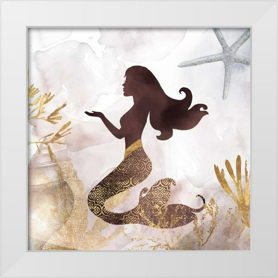 PI Galerie 26x26 White Modern Wood Framed Museum Art Print Titled - Mermaid II