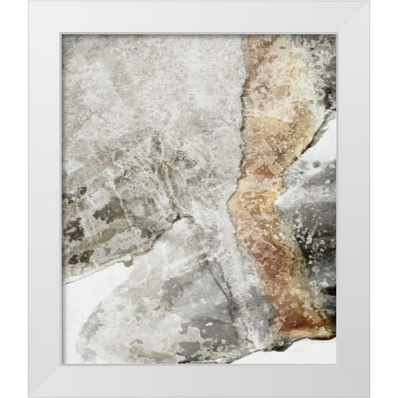 PI Galerie 26x30 White Modern Wood Framed Museum Art Print Titled - Scattered Rocks II