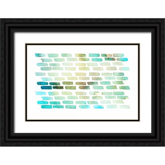 PI Galerie 32x23 Black Ornate Wood Framed with Double Matting Museum Art Print Titled - Bricks