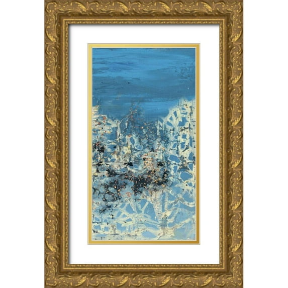 PI Galerie 9x14 Gold Ornate Wood Framed with Double Matting Museum Art Print Titled - Treading Water I