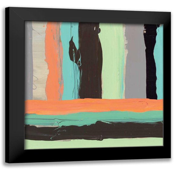 PI Gallery 12x12 Black Modern Framed Museum Art Print Titled - Alt Stripes I