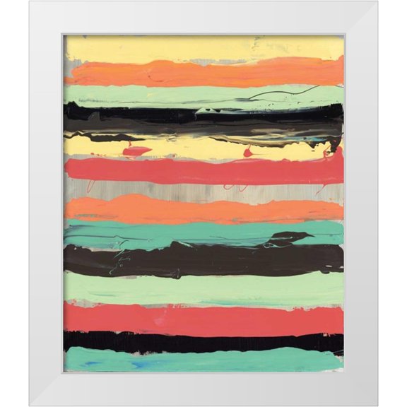 PI Gallery 26x30 White Modern Wood Framed Museum Art Print Titled - Alt Stripes II