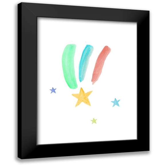 PI Juvenile 15x18 Black Modern Framed Museum Art Print Titled - Rainbow Shooting Stars