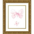 thumbnail image 1 of PI Juvenile 15x18 Gold Ornate Wood Framed with Double Matting Museum Art Print Titled - Pink Butterflys II, 1 of 4