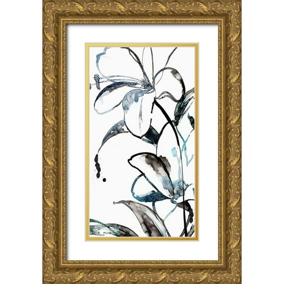 PI Studio 10x14 Gold Ornate Wood Framed with Double Matting Museum Art Print Titled - Wild Lily I