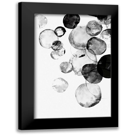 PI Studio 11x14 Black Modern Framed Museum Art Print Titled - Black Rings II