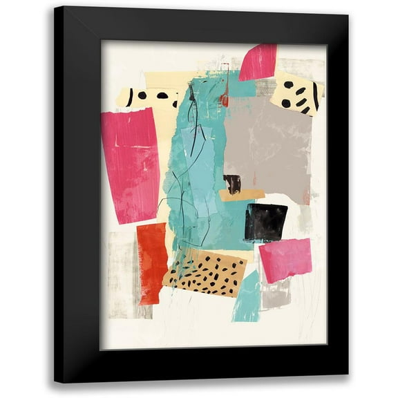 PI Studio 11x14 Black Modern Framed Museum Art Print Titled - Colourful Collage I