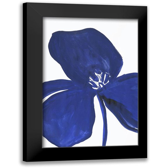 PI Studio 11x14 Black Modern Framed Museum Art Print Titled - Indigo Petal II
