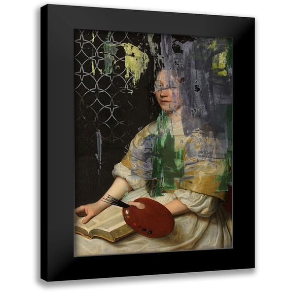 PI Studio 11x14 Black Modern Framed Museum Art Print Titled - Lady in Yellow