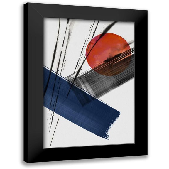 PI Studio 11x14 Black Modern Framed Museum Art Print Titled - Red Sun Over Paradise II