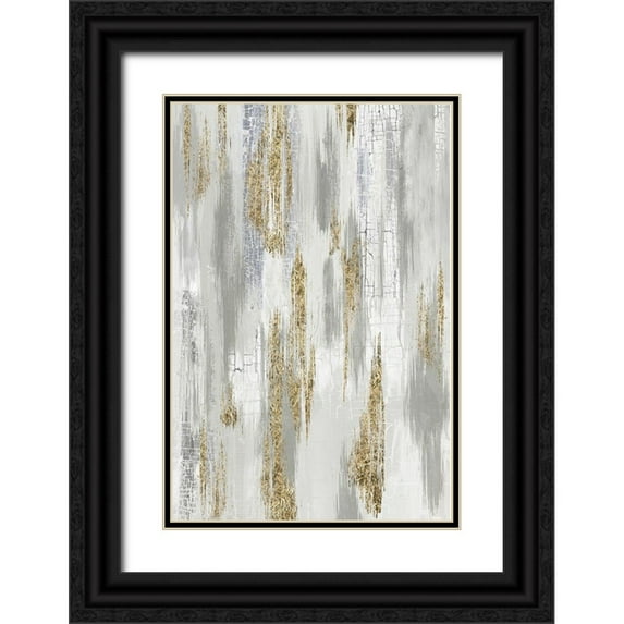 PI Studio 11x14 Black Ornate Wood Framed with Double Matting Museum Art Print Titled - Flooding Gold I