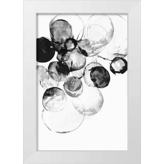 PI Studio 11x14 White Modern Wood Framed Museum Art Print Titled - Black Rings I