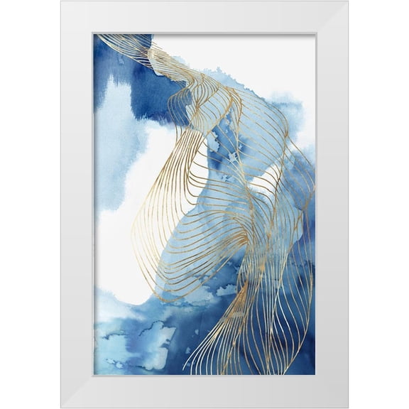 PI Studio 11x14 White Modern Wood Framed Museum Art Print Titled - Celestial Blue II