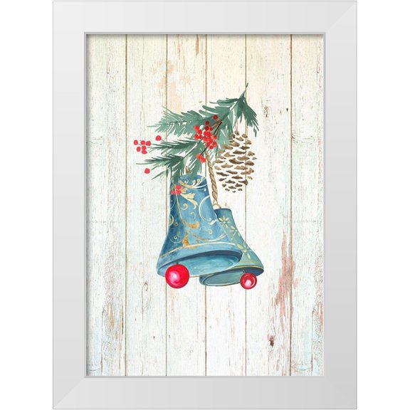 PI Studio  11x14 White Modern Wood Framed Museum Art Print Titled - Christmas Bells