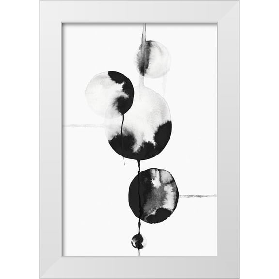 PI Studio 11x14 White Modern Wood Framed Museum Art Print Titled - Dripping Bubbles II