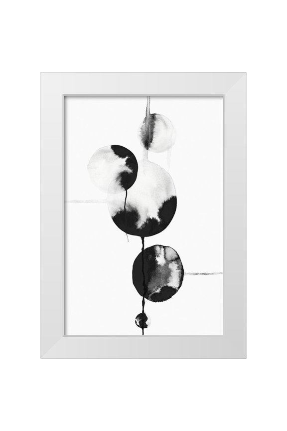 PI Studio  11x14 White Modern Wood Framed Museum Art Print Titled - Dripping Bubbles II