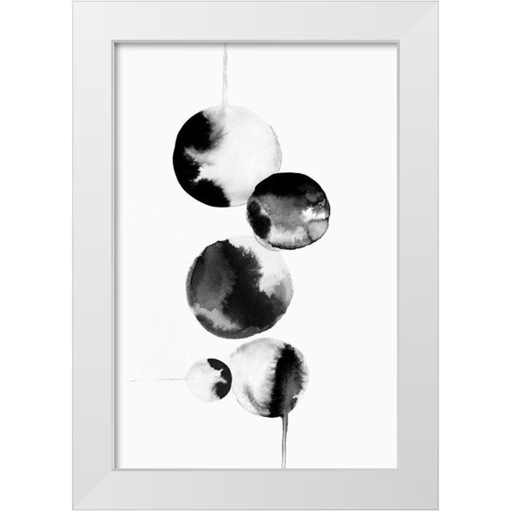 PI Studio 11x14 White Modern Wood Framed Museum Art Print Titled - Dripping Bubbles I