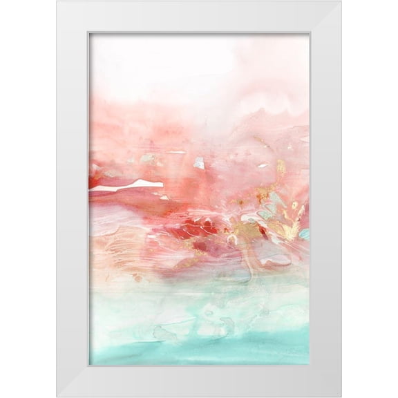 PI Studio 11x14 White Modern Wood Framed Museum Art Print Titled - Earth Neon II
