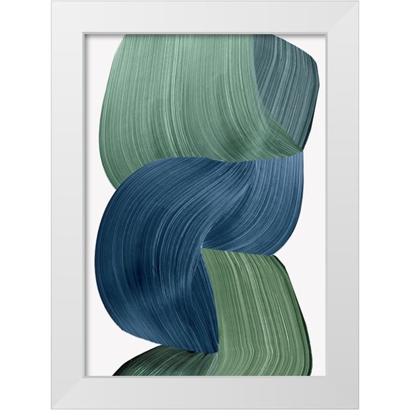 PI Studio 11x14 White Modern Wood Framed Museum Art Print Titled - Harmonious Green I