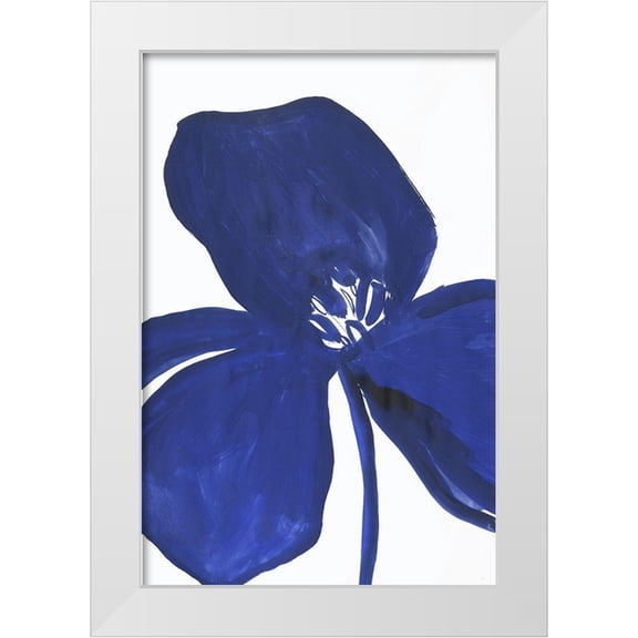 PI Studio 11x14 White Modern Wood Framed Museum Art Print Titled - Indigo Petal II
