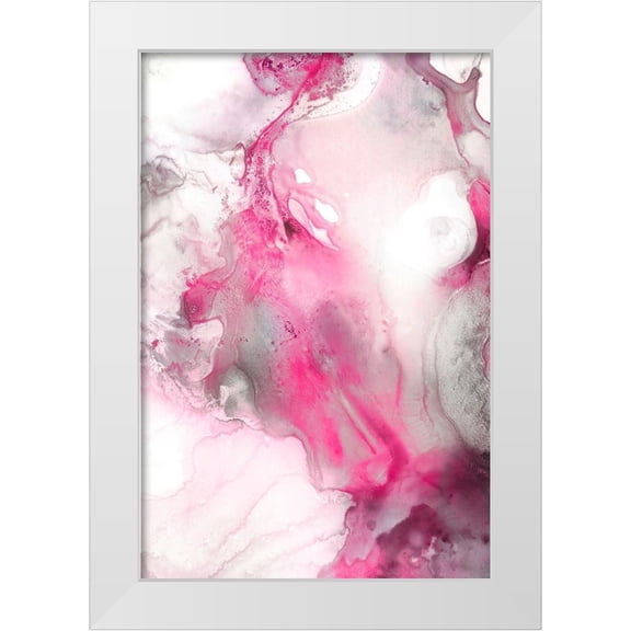 PI Studio 11x14 White Modern Wood Framed Museum Art Print Titled - Mint Bubbles IV Blush Version