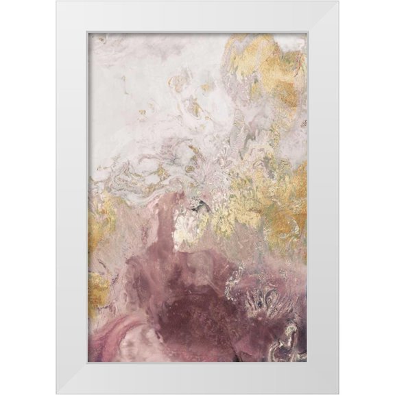 PI Studio 11x14 White Modern Wood Framed Museum Art Print Titled - Ocean Splash II Burgundy Version