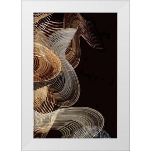 PI Studio 11x14 White Modern Wood Framed Museum Art Print Titled - Smokey Lines