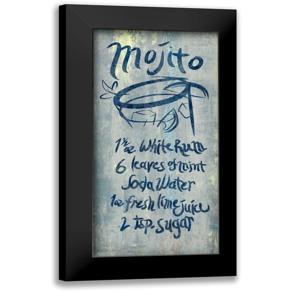 PI Studio 11x18 Black Modern Framed Museum Art Print Titled - Mojito Blue