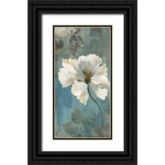 PI Studio 11x18 Black Ornate Wood Framed with Double Matting Museum Art Print Titled - Ice Blue I