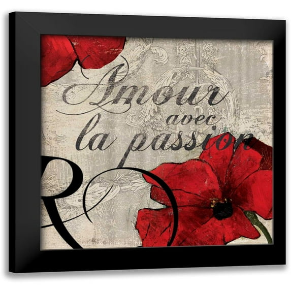 PI Studio 12x12 Black Modern Framed Museum Art Print Titled - Amour Passion