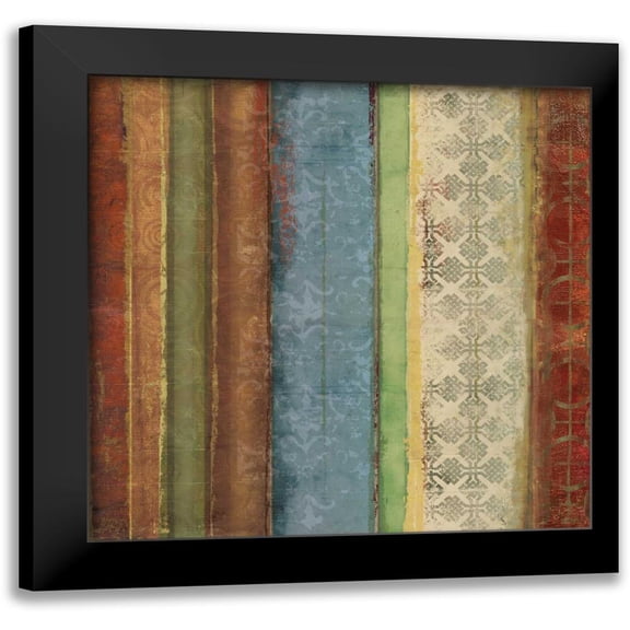 PI Studio 12x12 Black Modern Framed Museum Art Print Titled - Autumn Pattern
