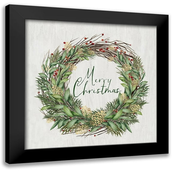 PI Studio 12x12 Black Modern Framed Museum Art Print Titled - Beautiful Wreath