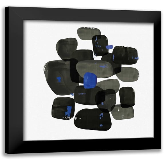 PI Studio 12x12 Black Modern Framed Museum Art Print Titled - Black Shapes