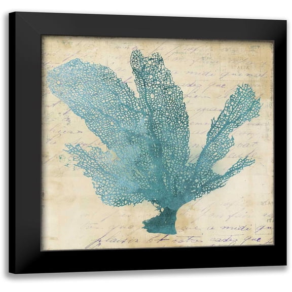 PI Studio 12x12 Black Modern Framed Museum Art Print Titled - Blue Coral I