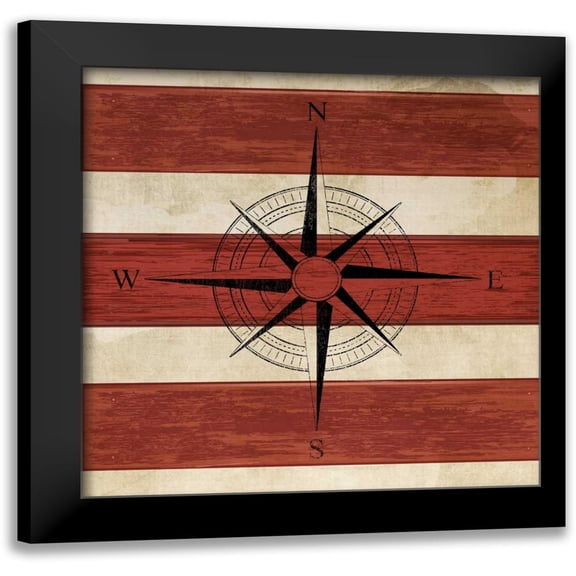 PI Studio 12x12 Black Modern Framed Museum Art Print Titled - Compass