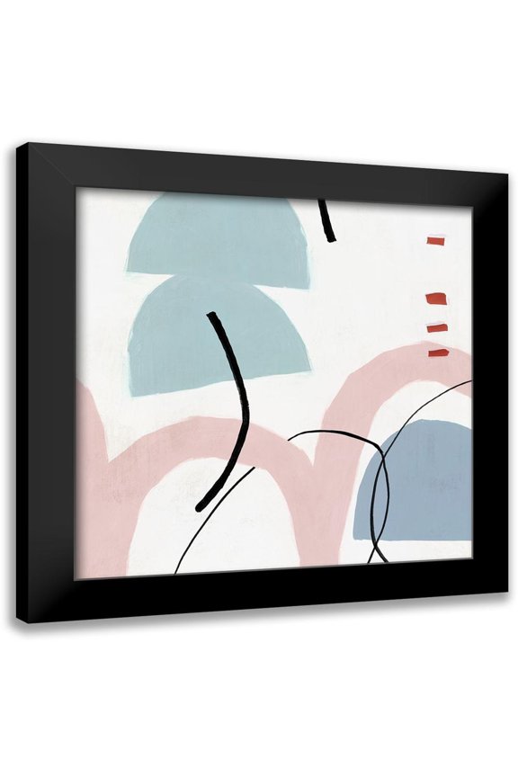PI Studio 12x12 Black Modern Framed Museum Art Print Titled - Elasticity II Blush Version