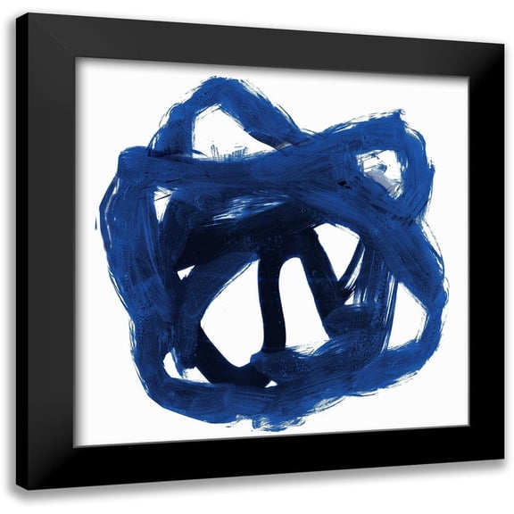 PI Studio 12x12 Black Modern Framed Museum Art Print Titled - Eternal Indigo I